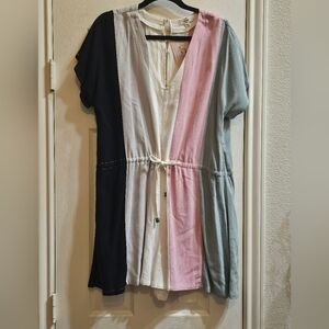 Silver Jeans Colorblock Drawstring Romper - Black, White, Pink, Sage....Sz XL